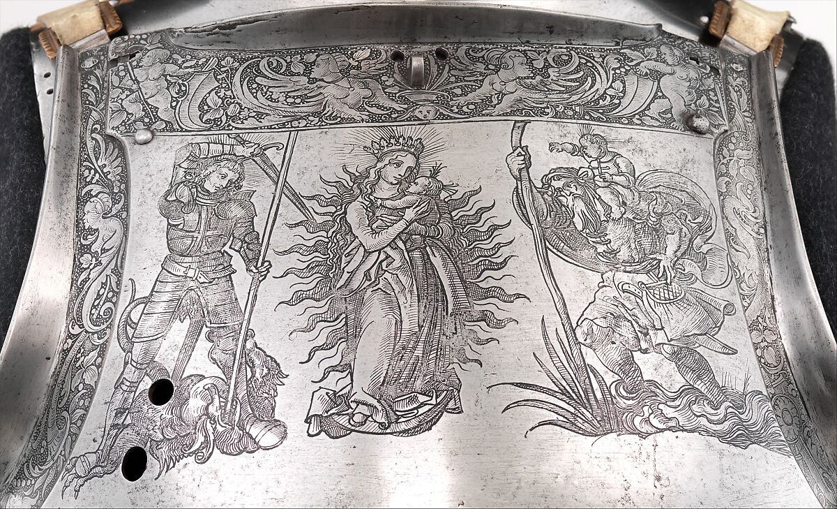 Cuirass and Tassets (Torso and Hip Defense), Attributed to Kolman Helmschmid (German, Augsburg 1471–1532), Steel, leather, German, Augsburg