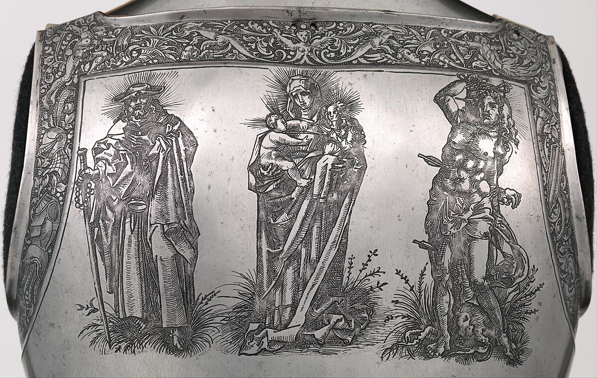Cuirass and Tassets (Torso and Hip Defense), Attributed to Kolman Helmschmid (German, Augsburg 1471–1532), Steel, leather, German, Augsburg