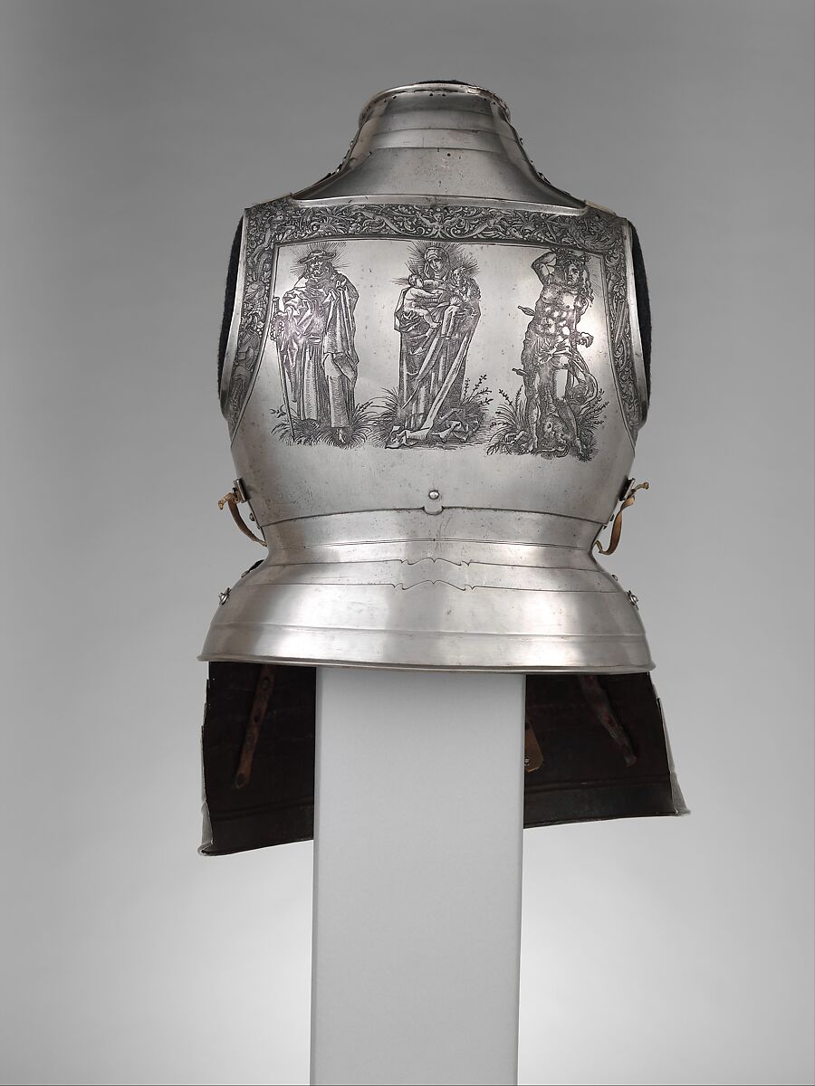 Cuirass and Tassets (Torso and Hip Defense), Attributed to Kolman Helmschmid (German, Augsburg 1471–1532), Steel, leather, German, Augsburg
