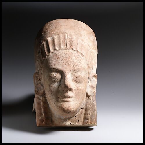Terracotta antefix (roof tile) with head of a woman