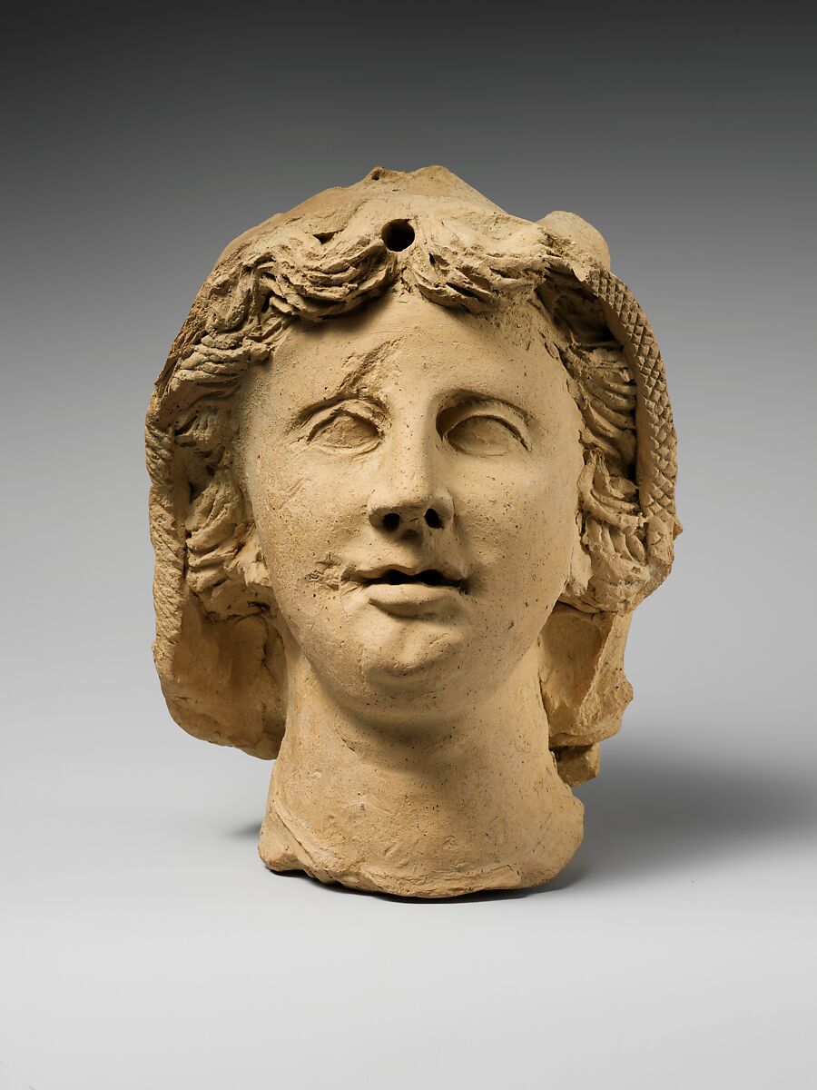 Terracotta head of a youth, Terracotta, Etruscan 