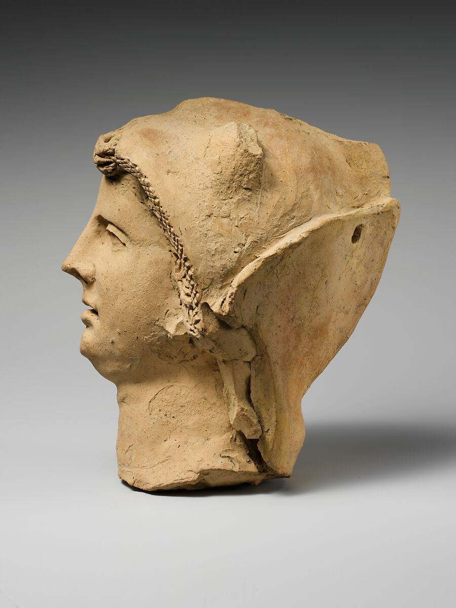 Terracotta head of a youth, Terracotta, Etruscan