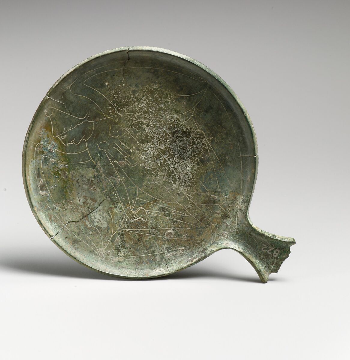 Mirror with Lasa, Bronze, Etruscan 