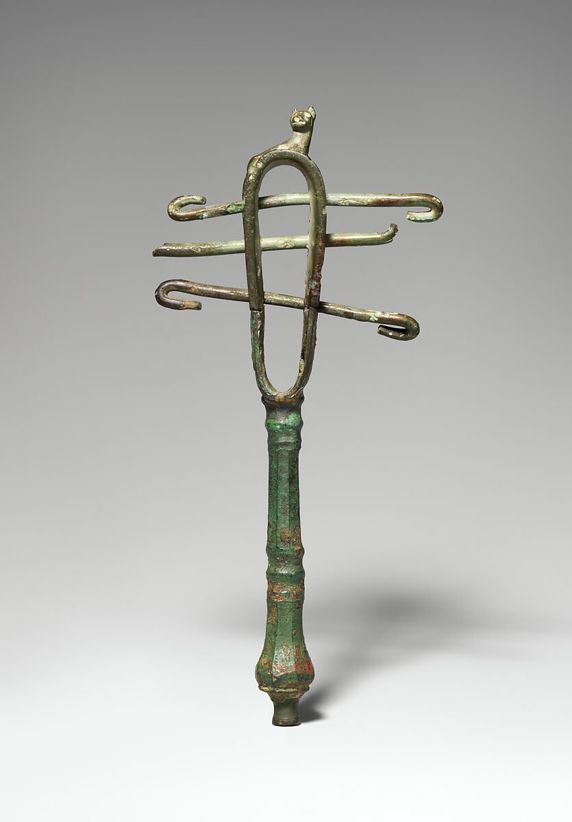 Bronze sistrum (rattle), Bronze, Roman 