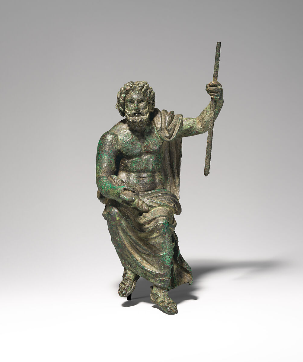Bronze statuette of Jupiter Capitolinus, Bronze, Roman 