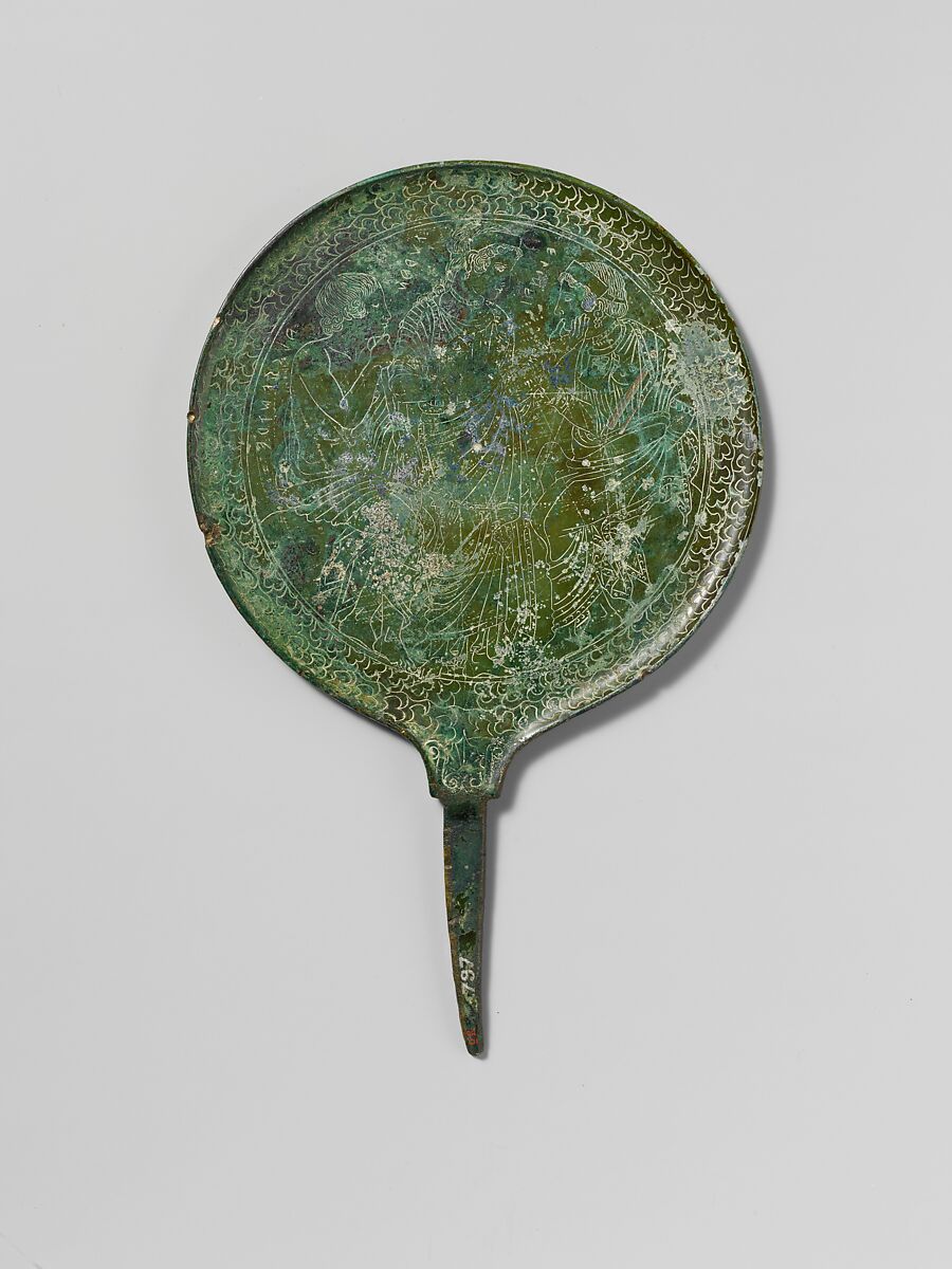 Bronze mirror, Bronze, Etruscan 