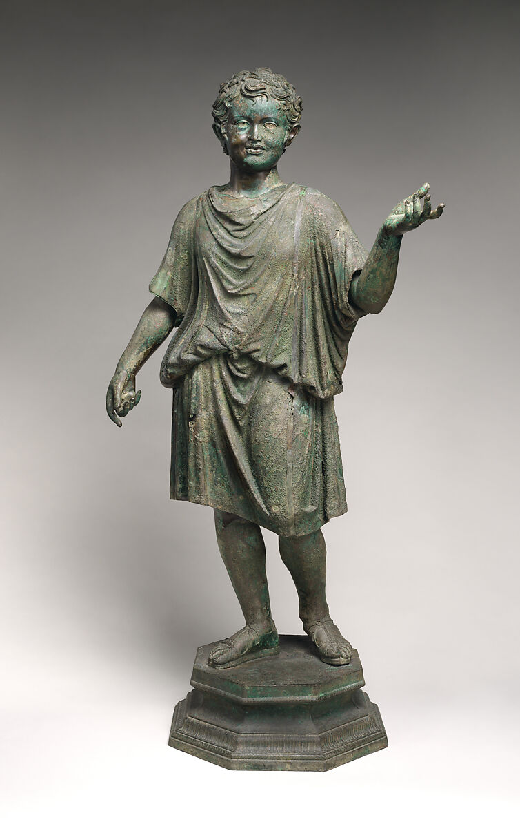 Bronze statue of a camillus (acolyte), Bronze, Roman 