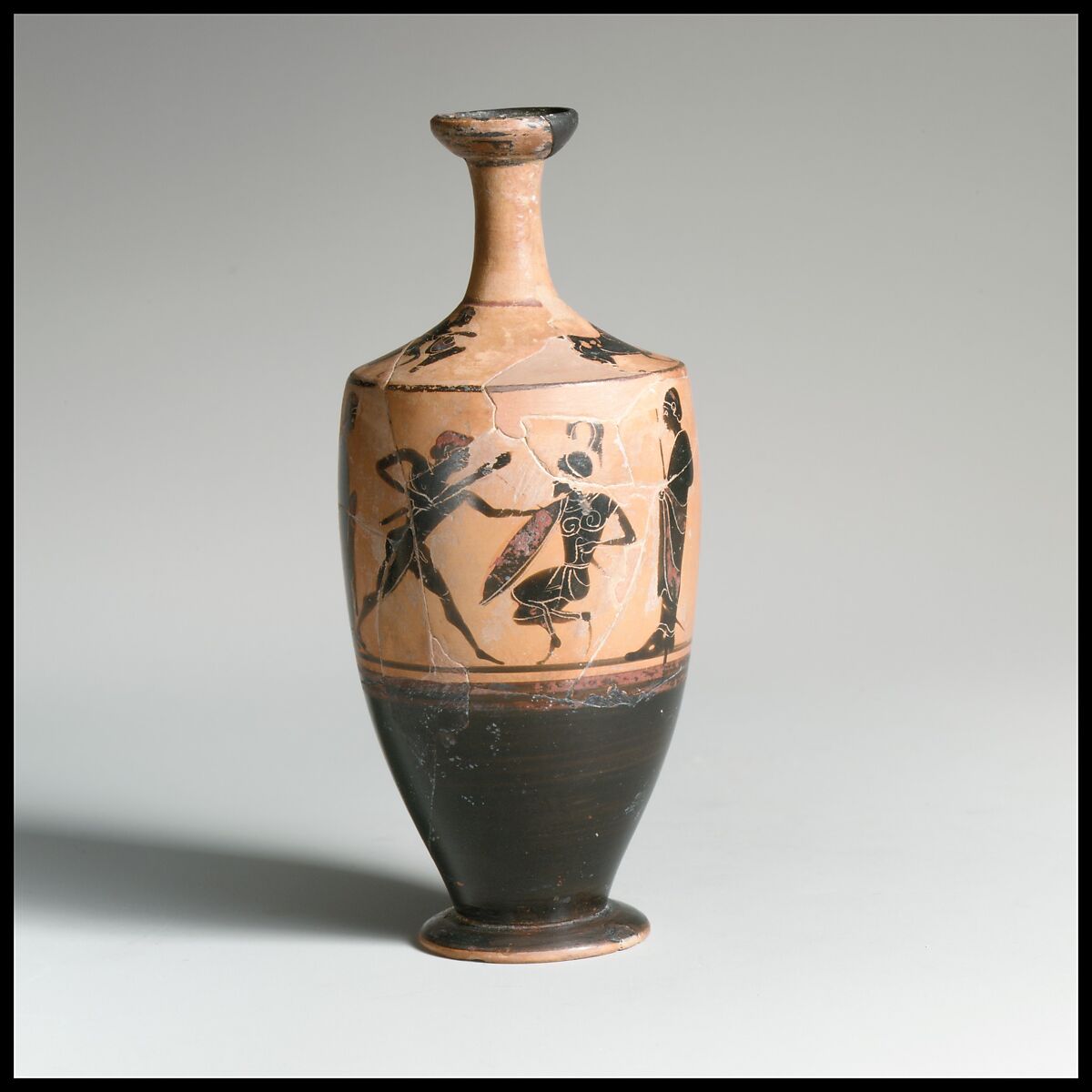 Terracotta lekythos (oil flask), Terracotta, Greek, Attic