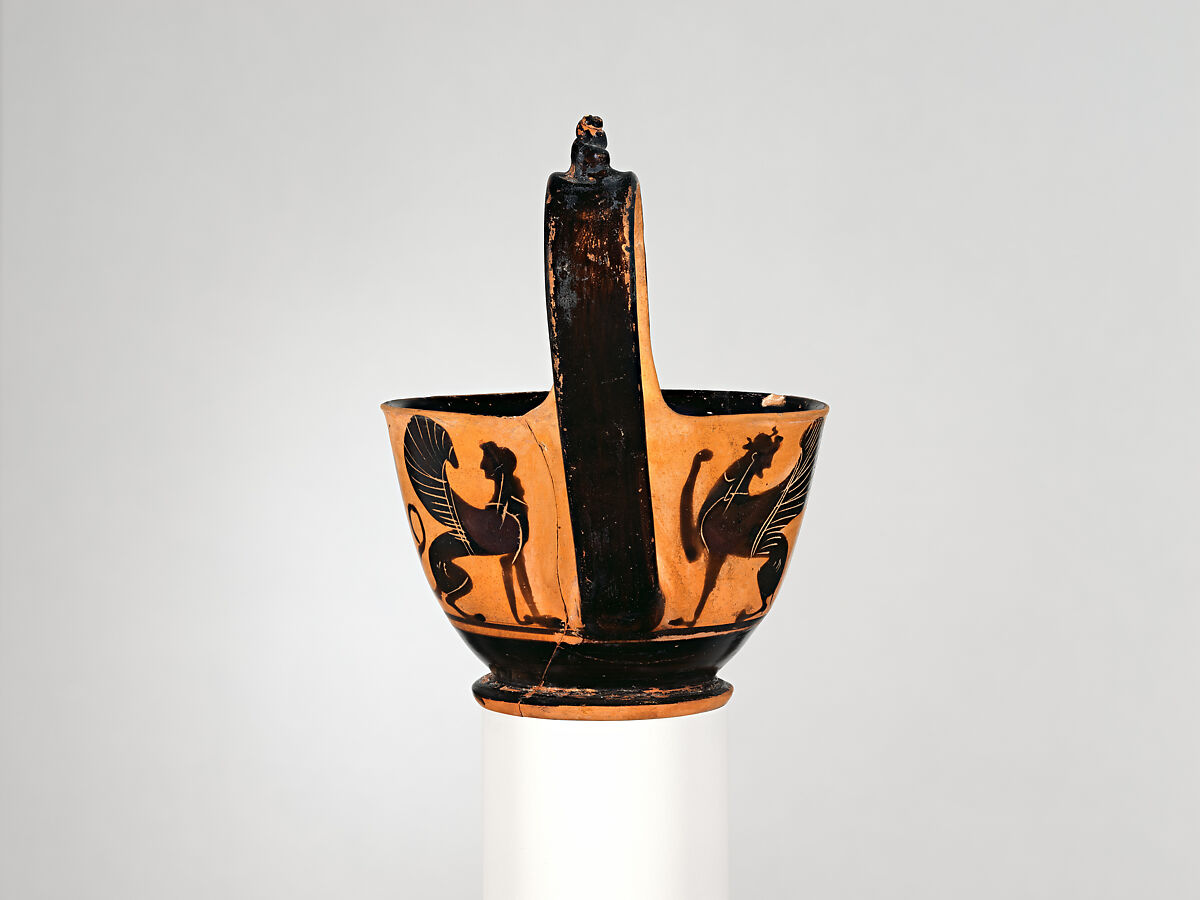 Terracotta kyathos (cup-shaped ladle), Attributed to the Group of Vatican G.57, Terracotta, Greek, Attic