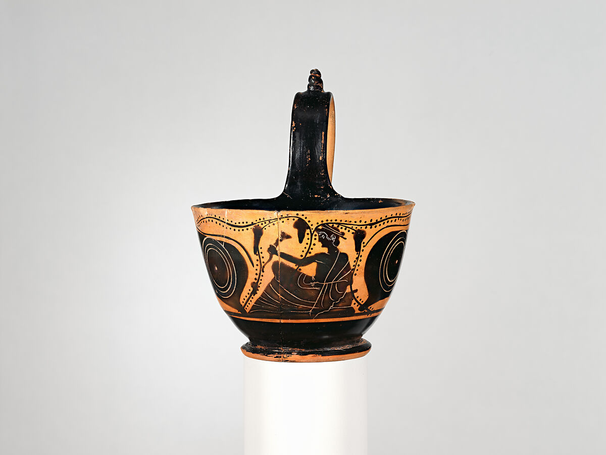 Terracotta kyathos (cup-shaped ladle), Attributed to the Group of Vatican G.57, Terracotta, Greek, Attic 