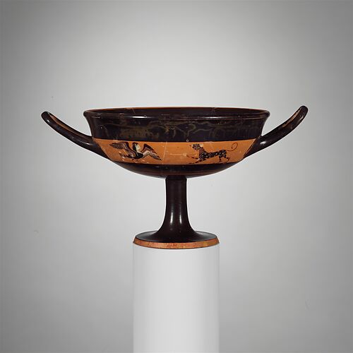 Terracotta kylix: band-cup (drinking cup)