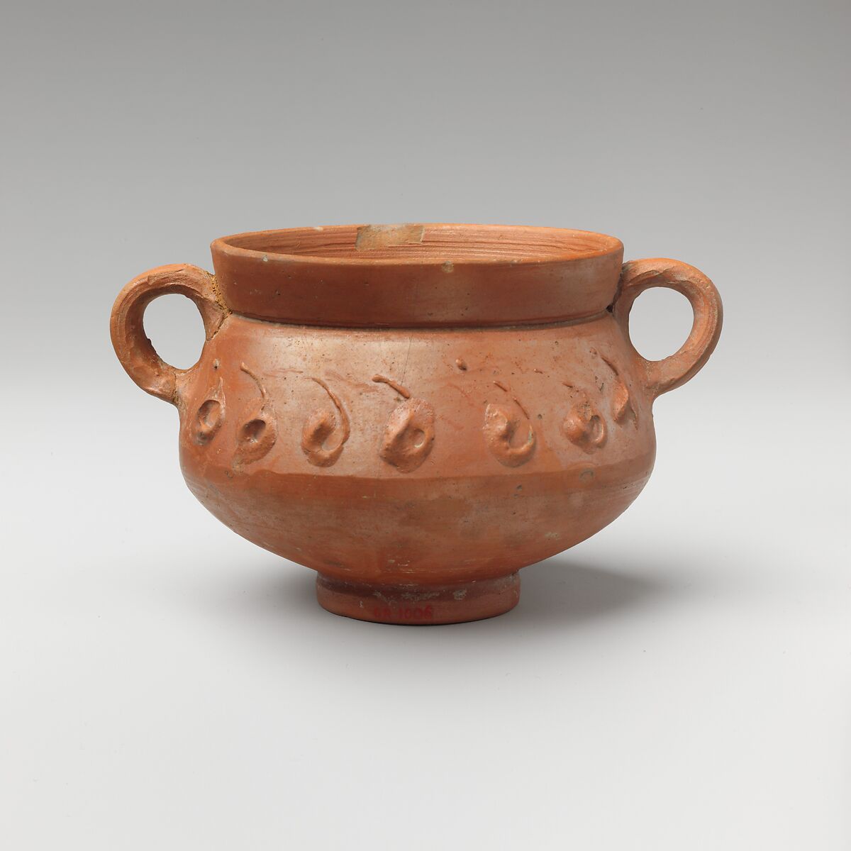 Terracotta cup with barbotine decoration, Terracotta, Roman 