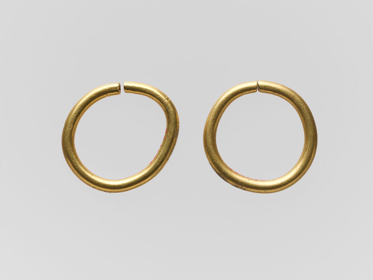 Pair of gold earrings, Gold, Greek 