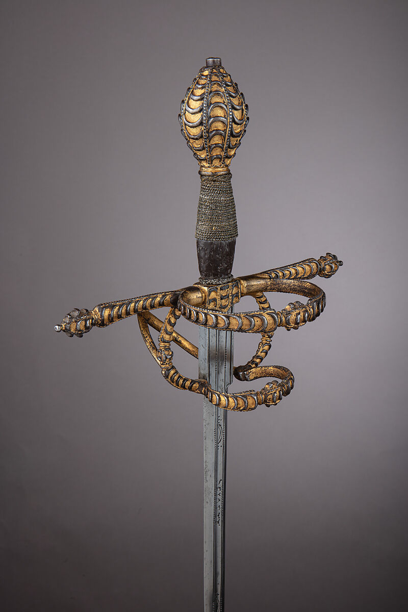 Rapier, Steel, gold, silver, European