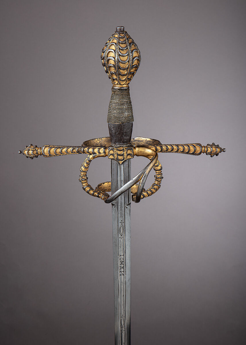Rapier, Steel, gold, silver, European