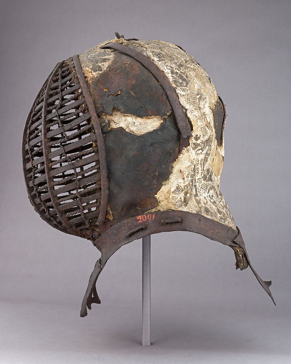 Tournament Helm (<i>Kolbenturnierhelm</i>), Steel, textile, leather, gesso, polychromy, German