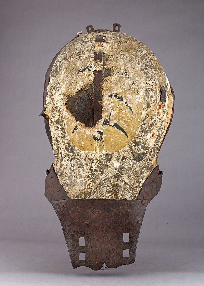 Tournament Helm (<i>Kolbenturnierhelm</i>), Steel, textile, leather, gesso, polychromy, German