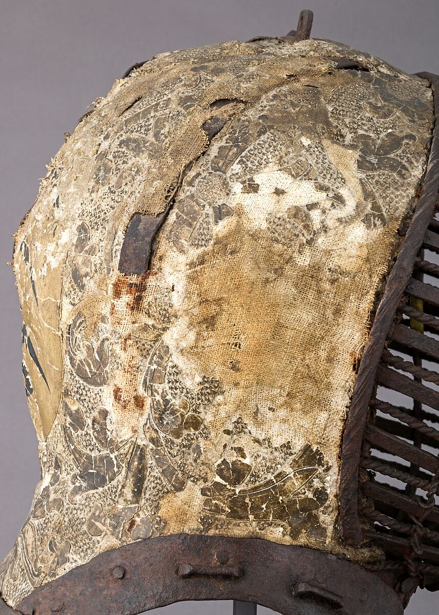 Tournament Helm (<i>Kolbenturnierhelm</i>), Steel, textile, leather, gesso, polychromy, German