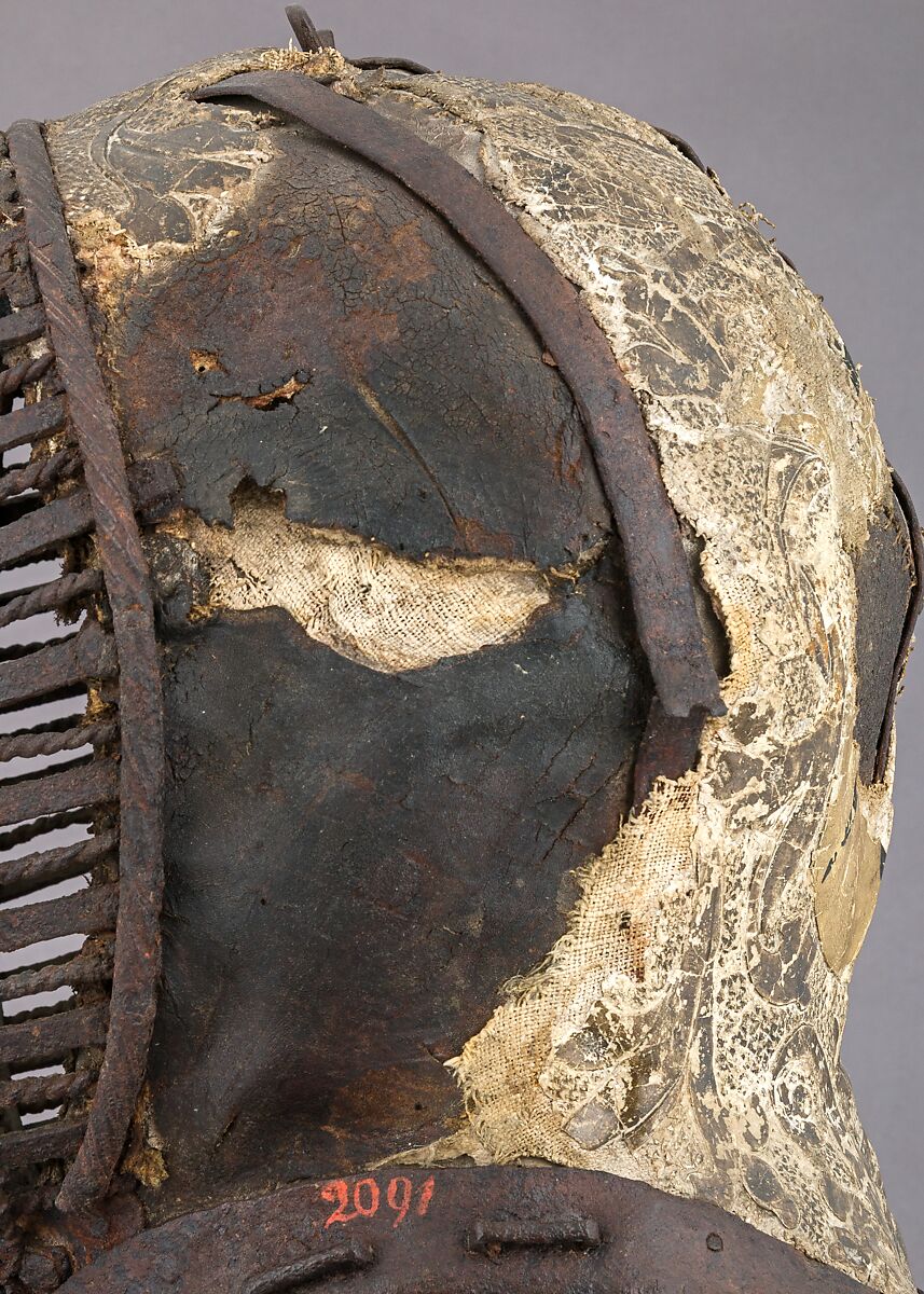 Tournament Helm (<i>Kolbenturnierhelm</i>), Steel, textile, leather, gesso, polychromy, German