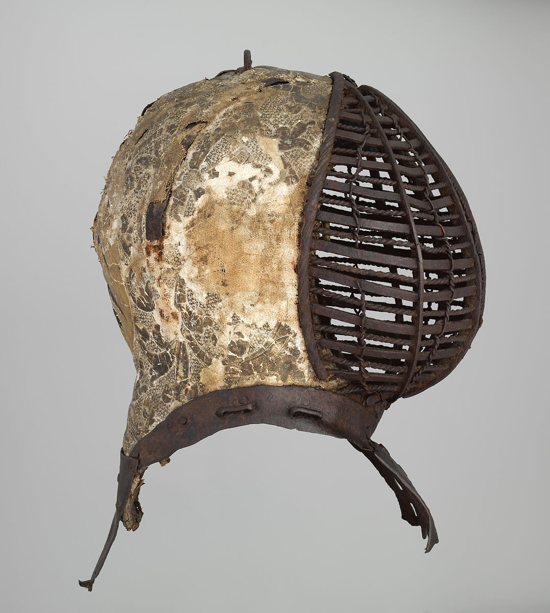 Tournament Helm (<i>Kolbenturnierhelm</i>), Steel, textile, leather, gesso, polychromy, German