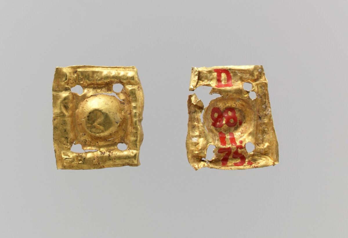 Bead ornaments, square, 7, Gold, Roman 