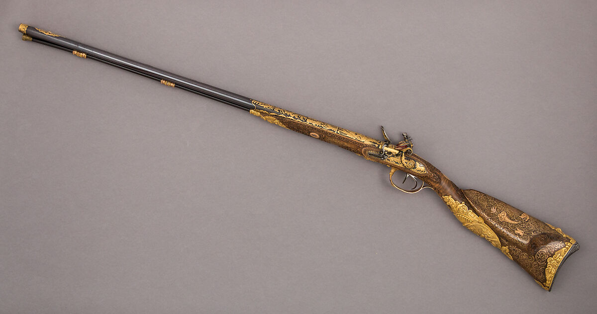 Double-Barreled Flintlock Shotgun with Exchangeable Percussion Locks and Barrels, Nicolas Noël Boutet (French, Versailles and Paris, 1761–1833), Steel, gold, wood (walnut), silver, horn, French, Versailles and Paris