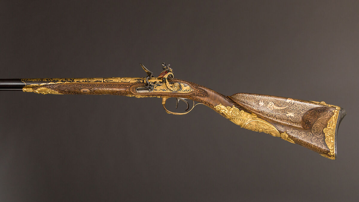 Double-Barreled Flintlock Shotgun with Exchangeable Percussion Locks and Barrels, Nicolas Noël Boutet (French, Versailles and Paris, 1761–1833), Steel, gold, wood (walnut), silver, horn, French, Versailles and Paris