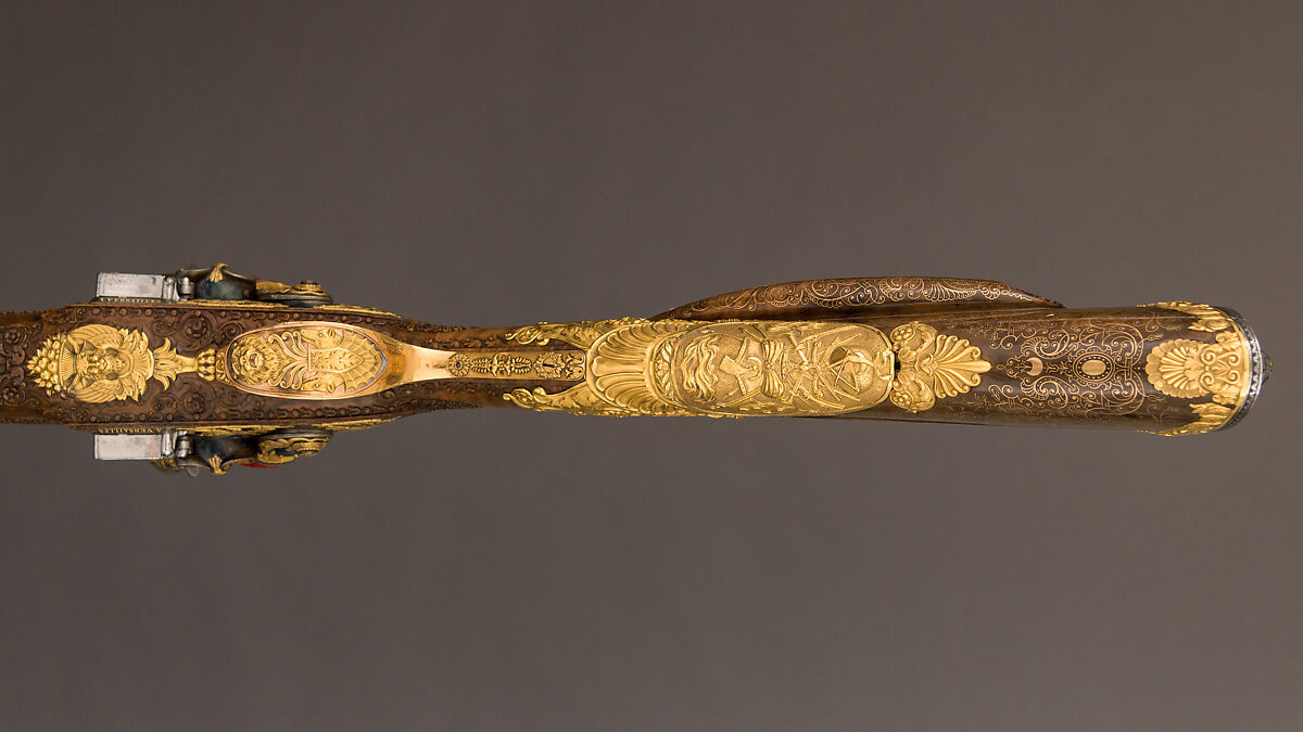Double-Barreled Flintlock Shotgun with Exchangeable Percussion Locks and Barrels, Nicolas Noël Boutet (French, Versailles and Paris, 1761–1833), Steel, gold, wood (walnut), silver, horn, French, Versailles and Paris