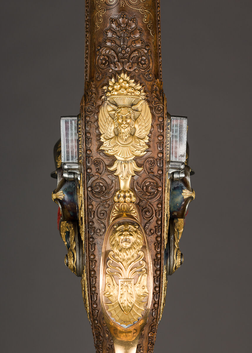 Double-Barreled Flintlock Shotgun with Exchangeable Percussion Locks and Barrels, Nicolas Noël Boutet (French, Versailles and Paris, 1761–1833), Steel, gold, wood (walnut), silver, horn, French, Versailles and Paris