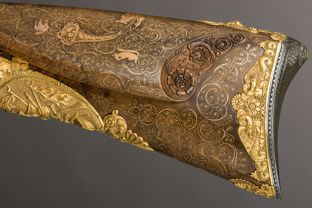 Double-Barreled Flintlock Shotgun with Exchangeable Percussion Locks and Barrels, Nicolas Noël Boutet (French, Versailles and Paris, 1761–1833), Steel, gold, wood (walnut), silver, horn, French, Versailles and Paris
