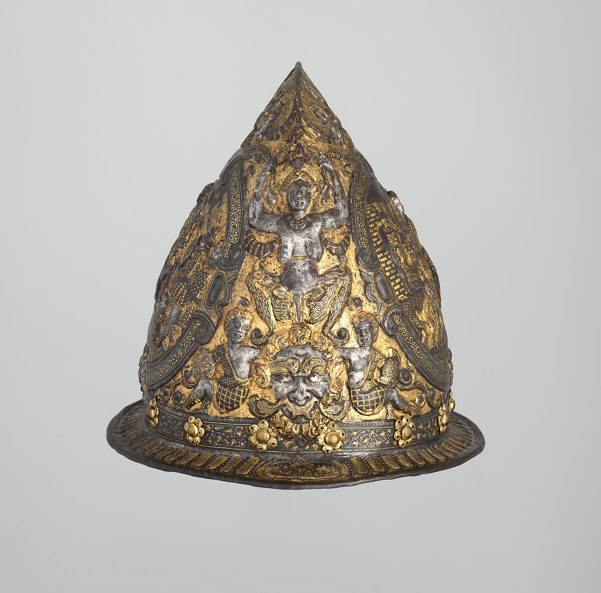 Cabasset, Steel, gold, silver, copper alloy, Italian, Milan