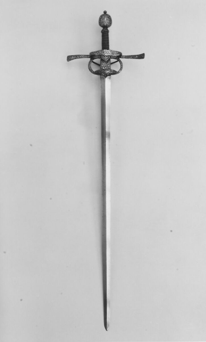 Rapier, Steel, silver, iron, probably German 