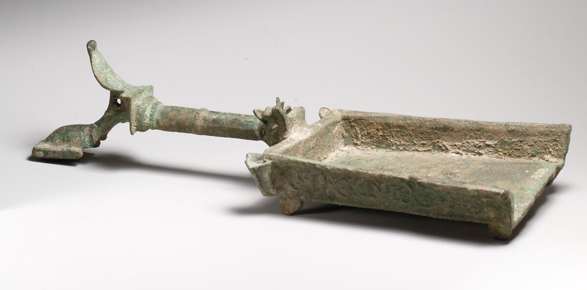 Bronze batillum (incense shovel), Bronze, Roman 