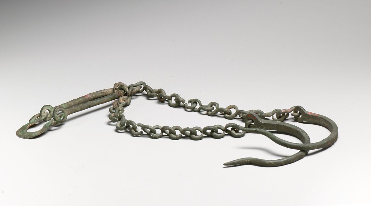 Bronze steelyard and weights, Bronze, Roman