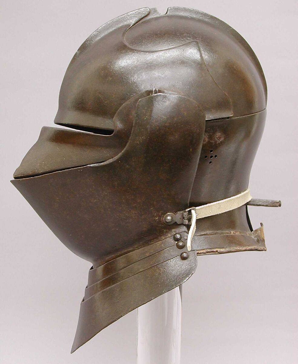 Armet with Matching Wrapper, Steel, leather, Italian, probably Milan