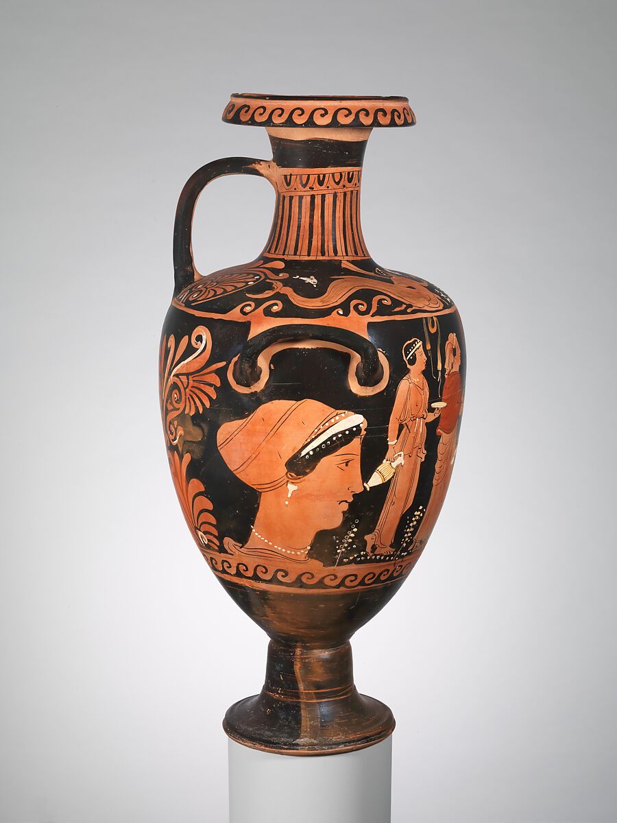 Terracotta hydria (water jar), Attributed to the Group of Naples 3227, Terracotta, Greek, South Italian, Campanian