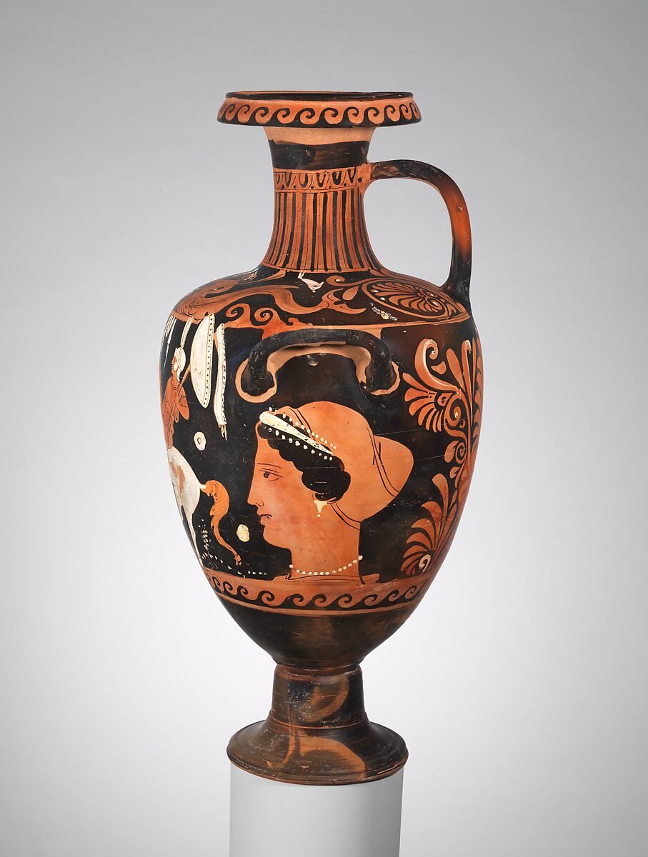 Terracotta hydria (water jar), Attributed to the Group of Naples 3227, Terracotta, Greek, South Italian, Campanian