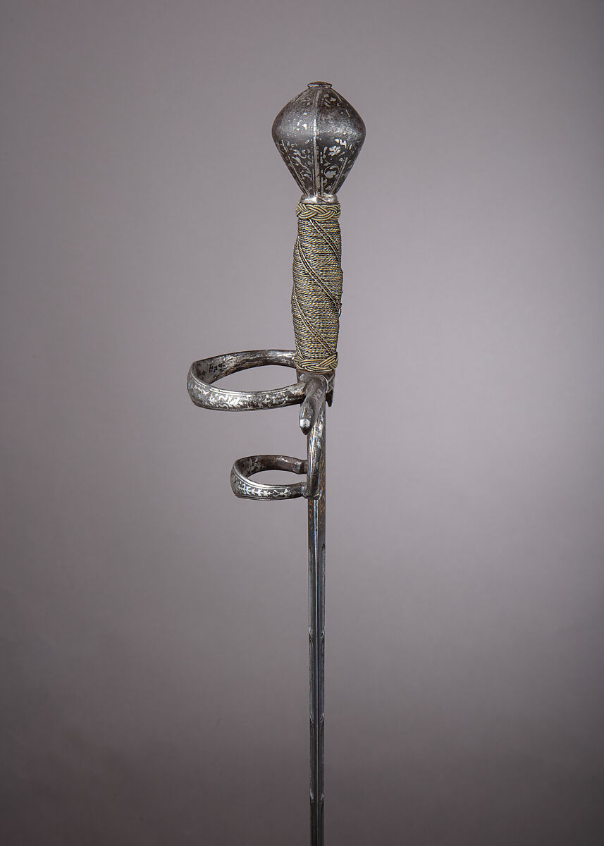 Rapier, Steel, silver, brass, Italian