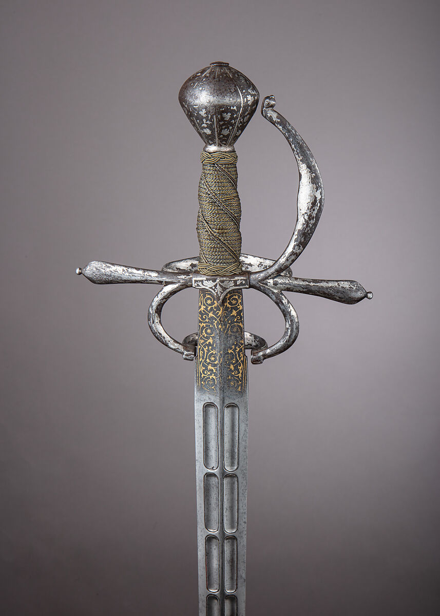 Rapier, Steel, silver, brass, Italian