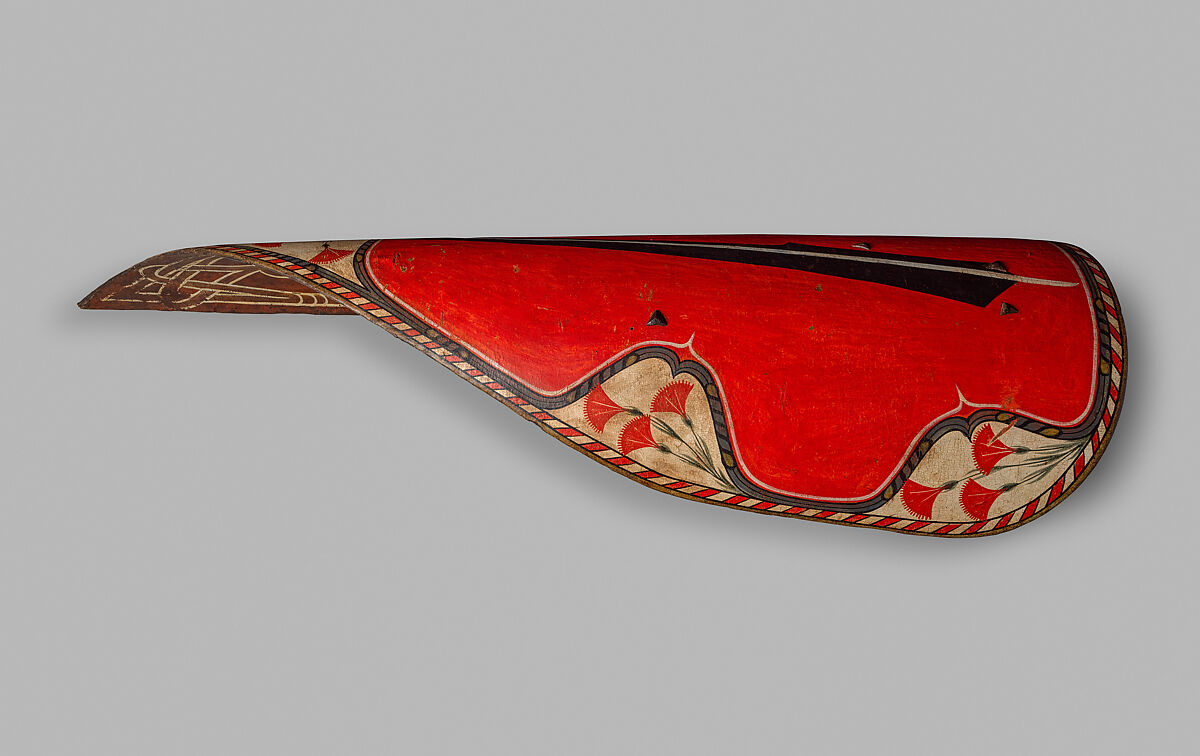 Hungarian-Style Shield, Wood, leather, gesso, polychromy, Eastern European