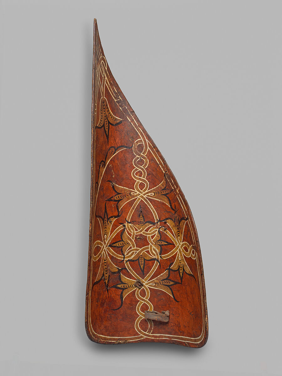 Hungarian-Style Shield, Wood, leather, gesso, polychromy, Eastern European