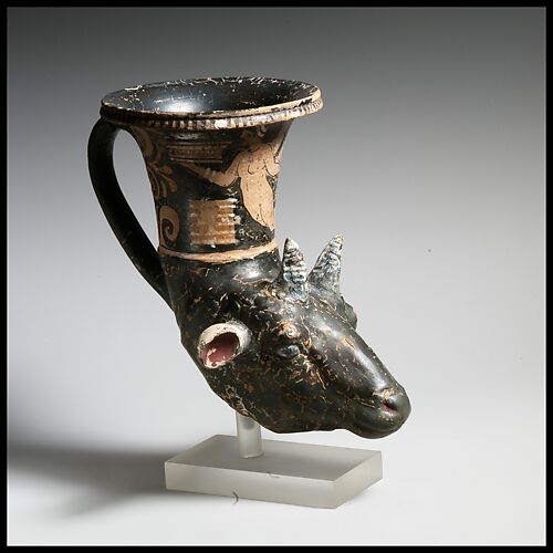 Terracotta rhyton (vase for libations or drinking)