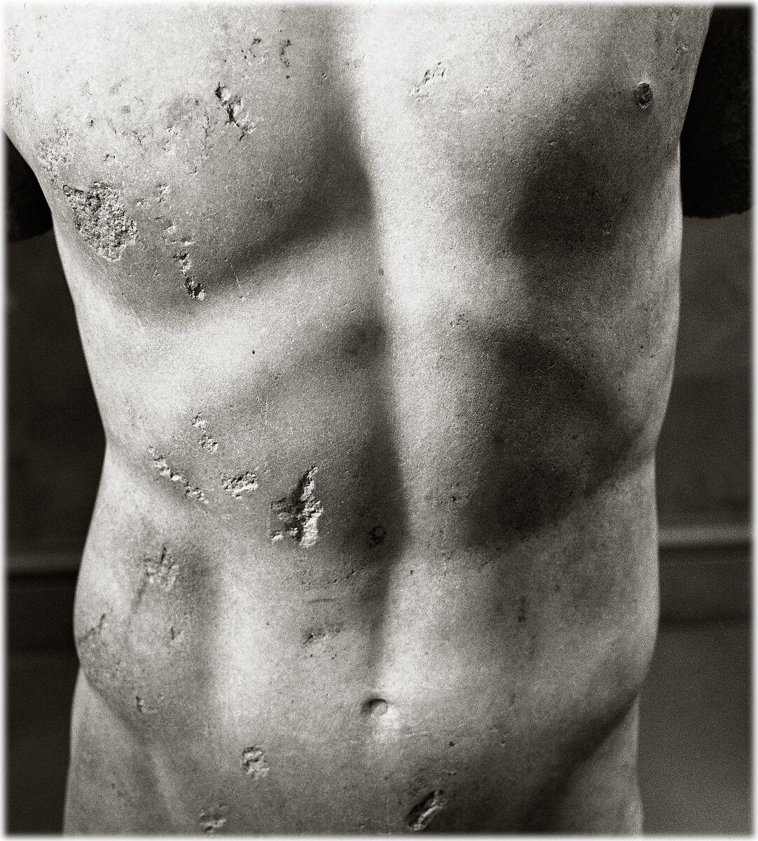 Marble statue of the Diadoumenos (youth tying a fillet around his head), Copy of work attributed to Polykleitos, Marble, Roman