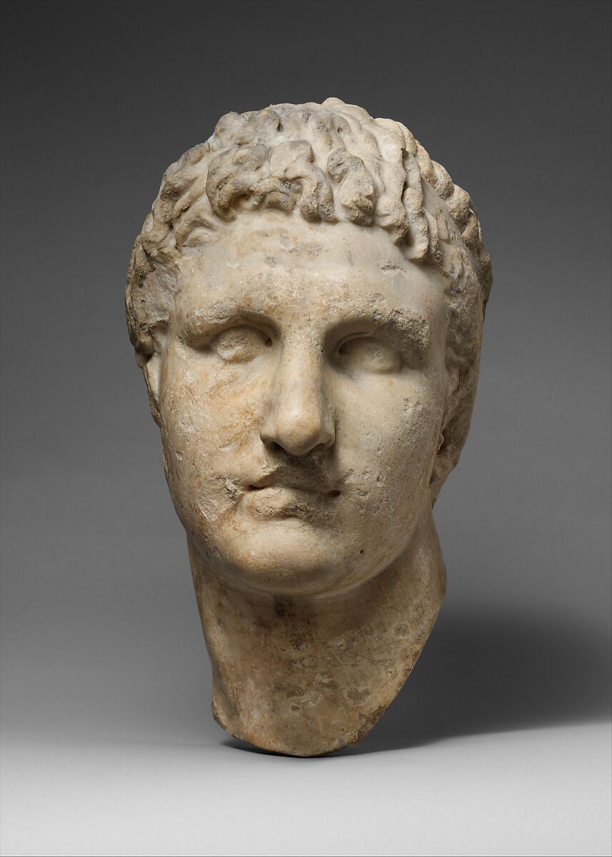 Marble head of a Hellenistic ruler, Marble, Roman