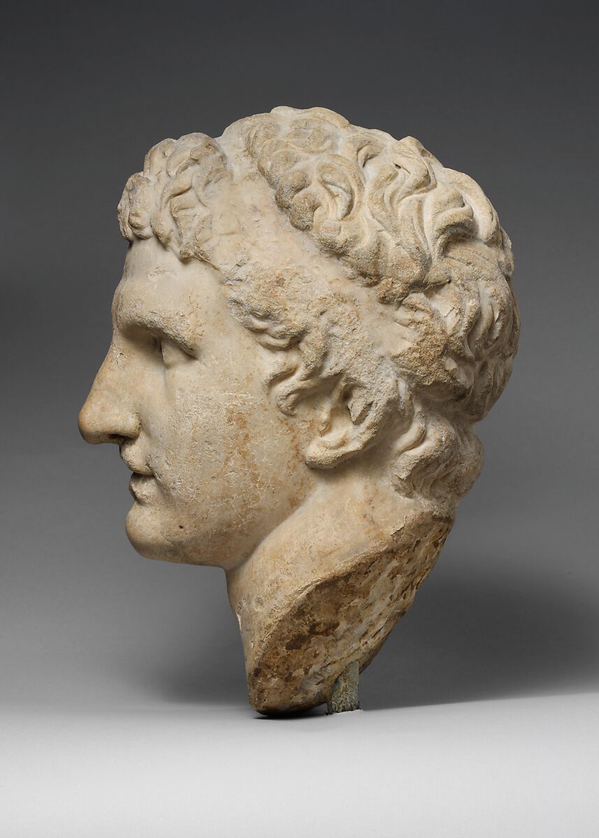Marble head of a Hellenistic ruler, Marble, Roman