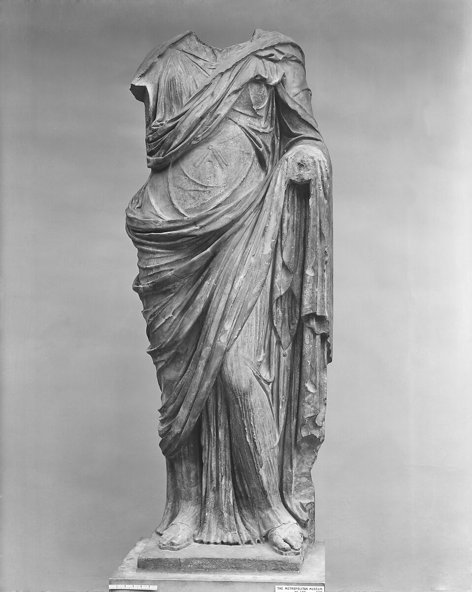 Marble statue of a woman, Marble, Roman 