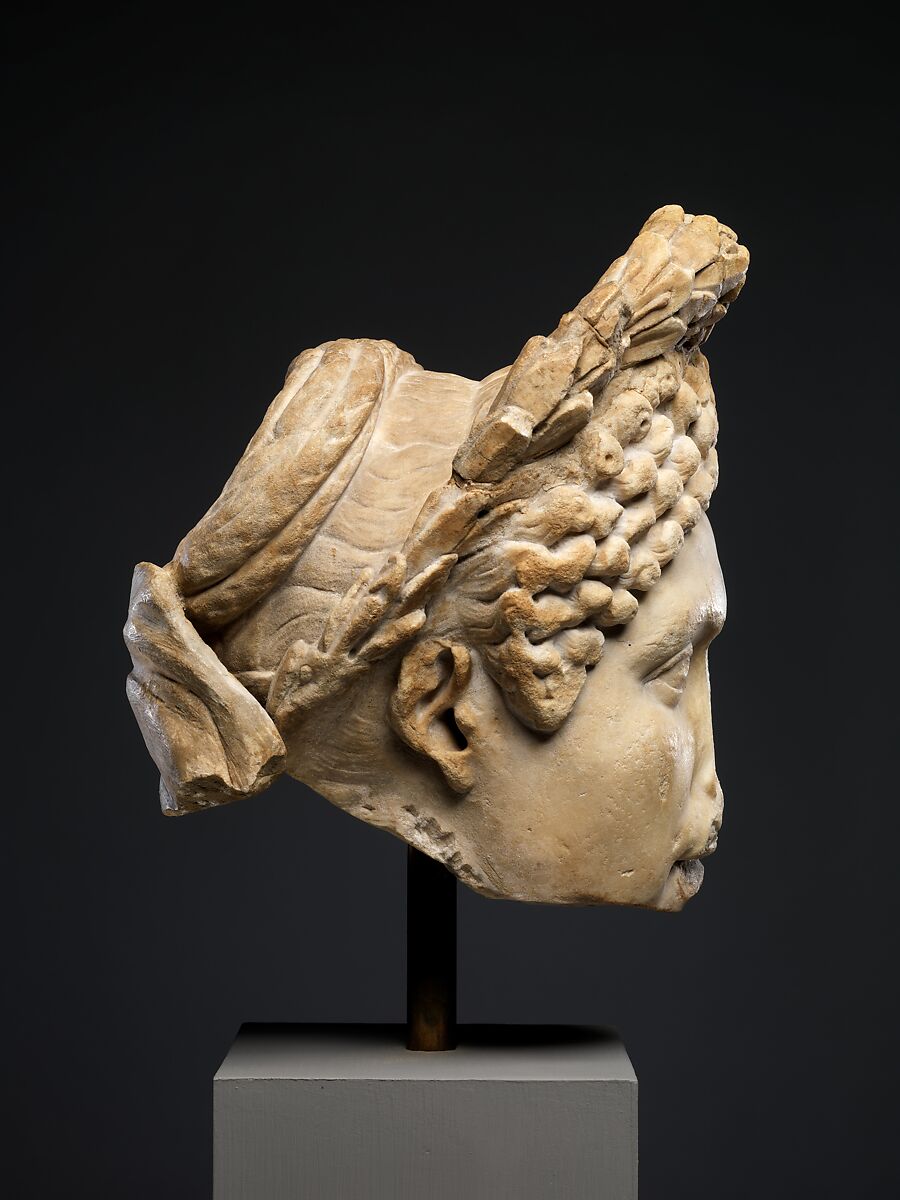 Portrait head of a woman, Marble, Roman