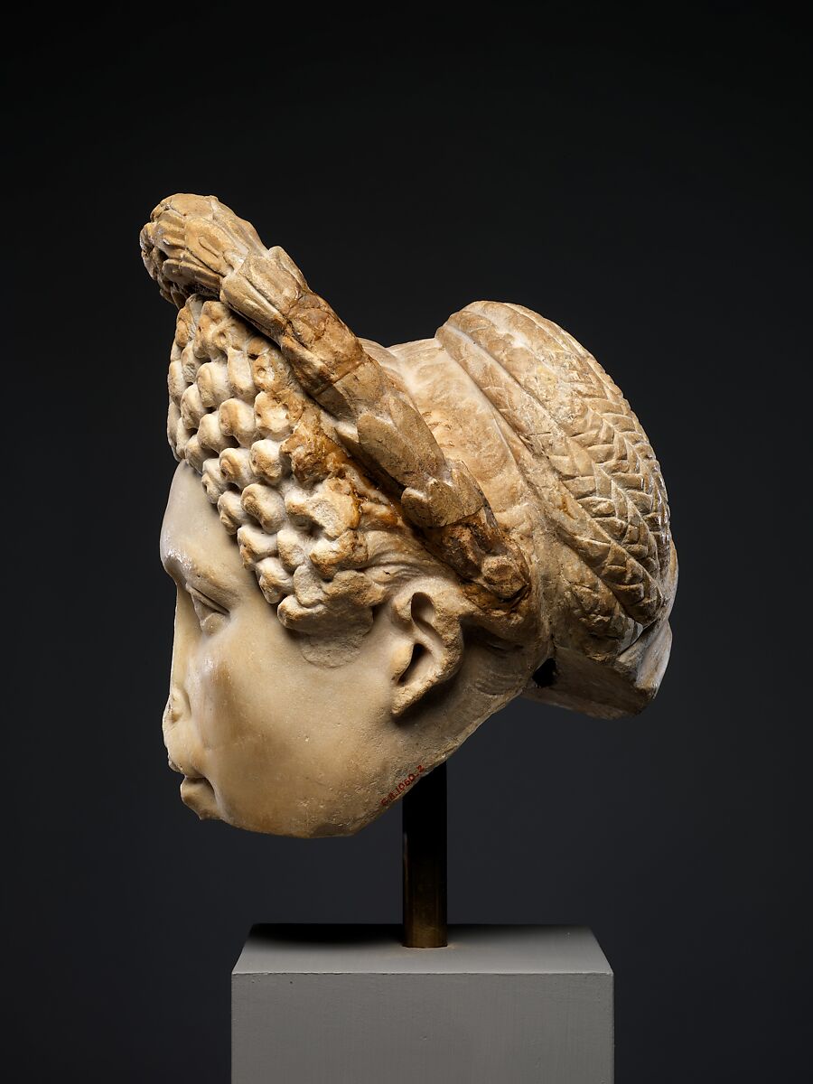Portrait head of a woman, Marble, Roman