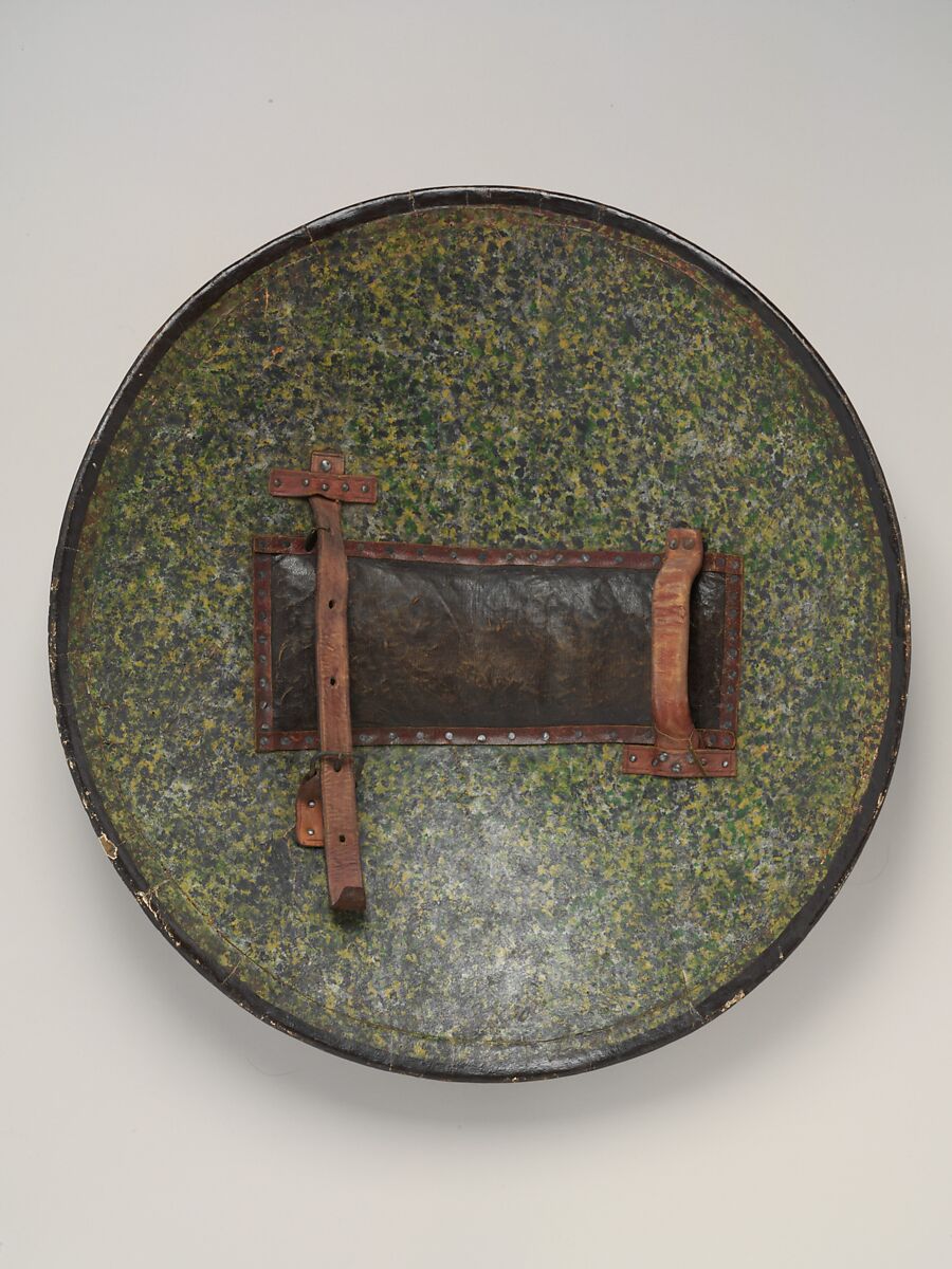 Shield, Wood, leather, gesso, polychromy, gold, silver foil, Italian, probably Venice