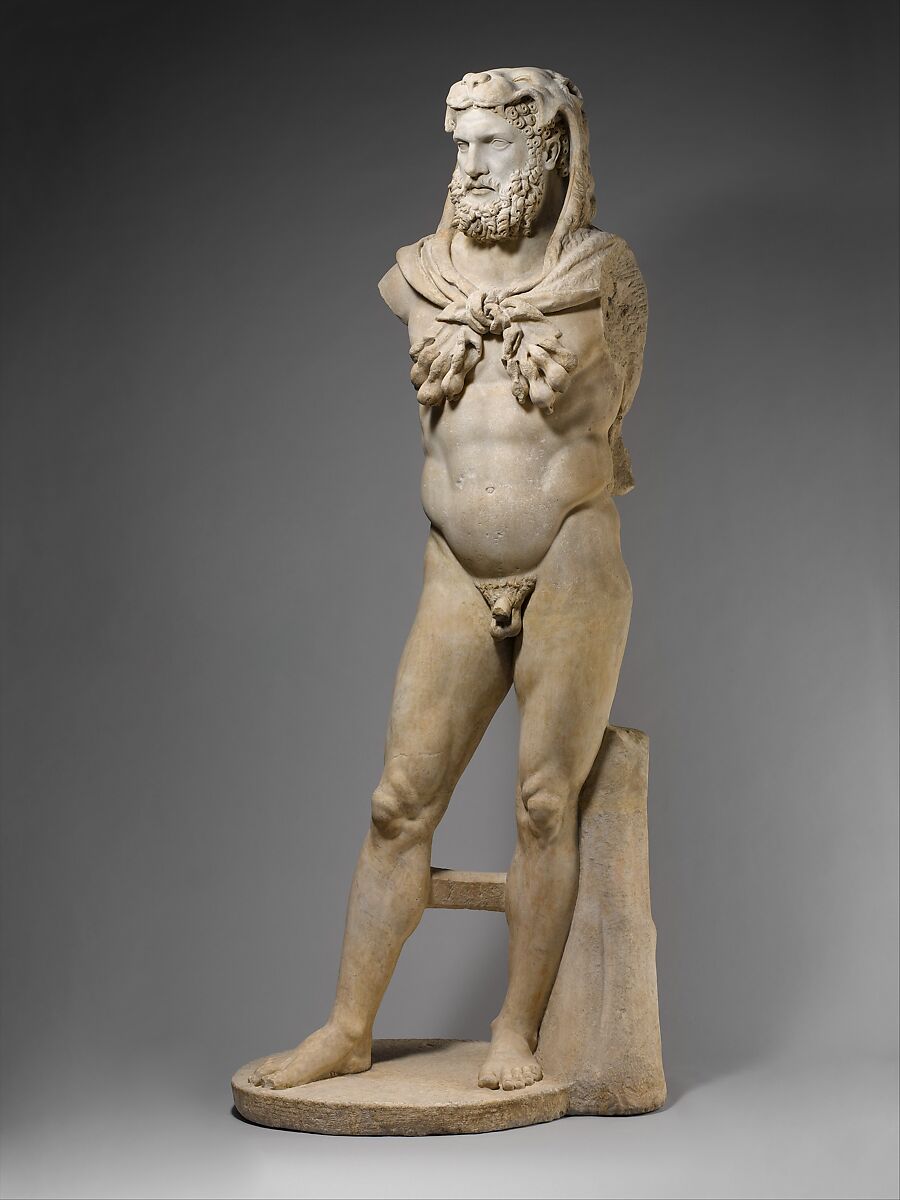 Marble statue of a bearded Hercules